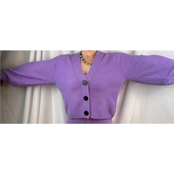 Lisa Yang Minna Cardigan & Vivi Pant Set Lavender 100% Cashmere Sz 2 / M $1210 - Picture 5 of 16